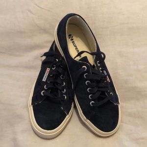 Superga Navy Suede Sneakers NIB
